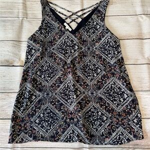 Maurices Navy and White Patterned Camisole